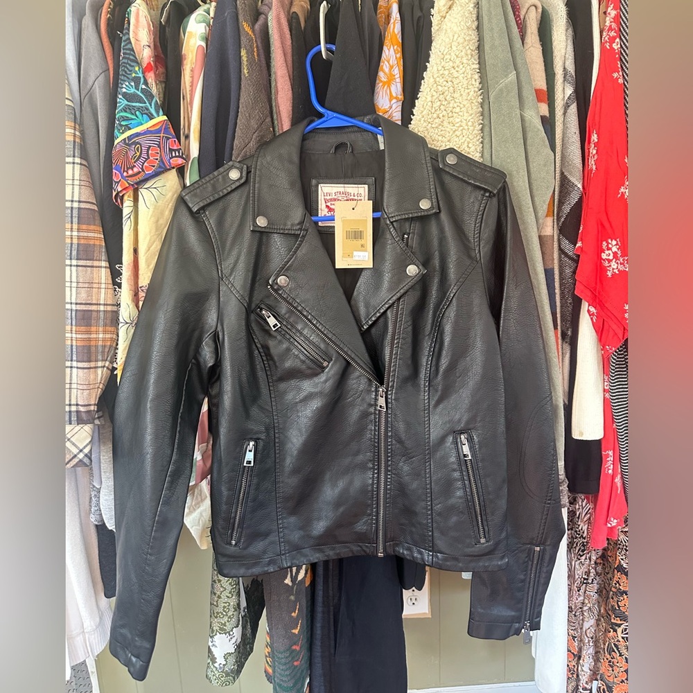 Brand new black leather Levi’s Jacket